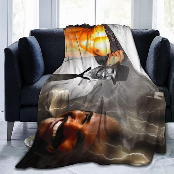 Blanket Shemar Actor Moore Throw Flannel Blankets Warm Soft Cozy Fuzzy Blanket for Bed Sofa Couch Camping Travel Gift Blankets for All Seasons 80"x60"