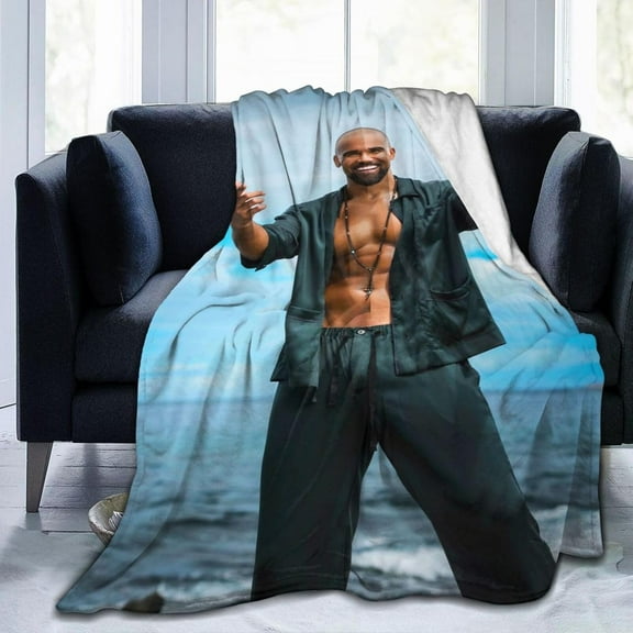 Blanket Shemar Actor Moore Throw Flannel Blankets Warm Soft Cozy Fuzzy Blanket for Bed Sofa Couch Camping Travel Gift Blankets for All Seasons 40"x30"
