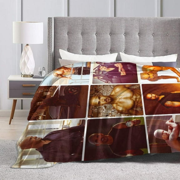 Blanket Shemar Actor Moore Throw Flannel Blankets Warm Soft Cozy Fuzzy Blanket for Bed Sofa Couch Camping Travel Gift Blankets for All Seasons 40"x30"