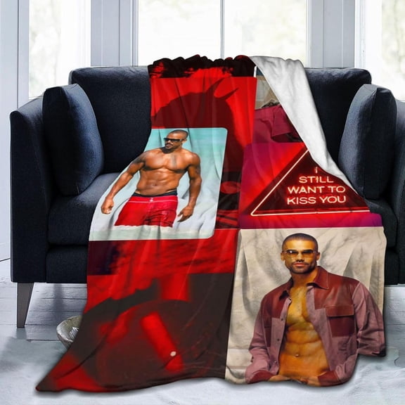 Blanket Shemar Actor Moore Throw Flannel Blankets Warm Soft Cozy Fuzzy Blanket for Bed Sofa Couch Camping Travel Gift Blankets for All Seasons 40"x30"
