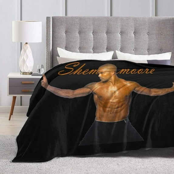 Blanket Shemar Actor Moore Throw Flannel Blankets Warm Soft Cozy Fuzzy Blanket for Bed Sofa Couch Camping Travel Gift Blankets for All Seasons 40"x30"