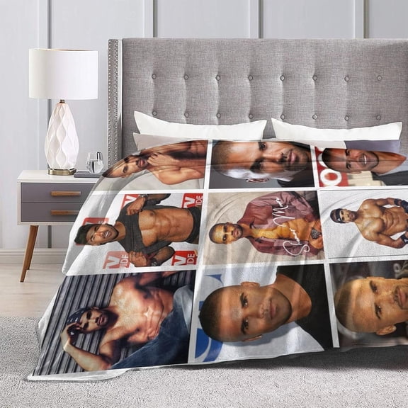 Blanket Shemar Actor Moore Throw Flannel Blankets Warm Soft Cozy Fuzzy Blanket for Bed Sofa Couch Camping Travel Gift Blankets for All Seasons 50"x40"