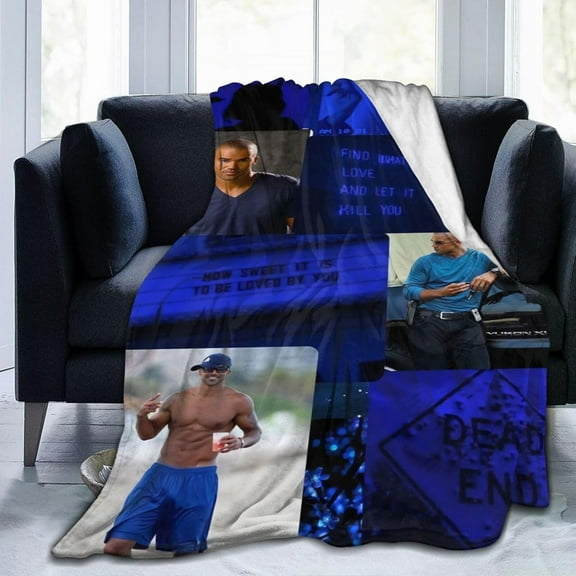 Blanket Shemar Actor Moore Throw Flannel Blankets Warm Soft Cozy Fuzzy Blanket for Bed Sofa Couch Camping Travel Gift Blankets for All Seasons 60"x50"