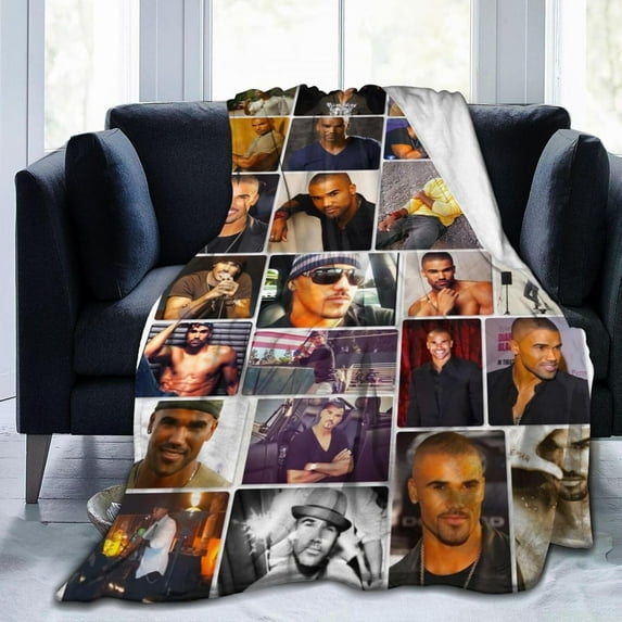 Blanket Shemar Actor Moore Throw Flannel Blankets Warm Soft Cozy Fuzzy Blanket for Bed Sofa Couch Camping Travel Gift Blankets for All Seasons 60"x50"