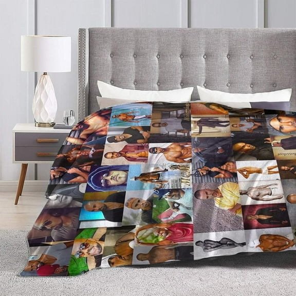 Blanket Shemar Actor Moore Throw Flannel Blankets Warm Soft Cozy Fuzzy Blanket for Bed Sofa Couch Camping Travel Gift Blankets for All Seasons 80"x60"