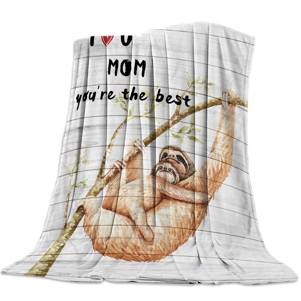 Blanket Sloth Leaves Cute Animal Cartoon Tropical Forest Hawaiian