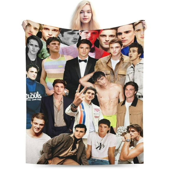 Blanket Soft and Comfortable Warm Fleece Jacob Elordi Throw Blankets Beach blanket Decoration Gift for Decor Living room dormitory Picnic Yoga Sofa Bed Camping Travel All Season