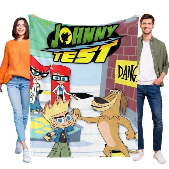 Blanket Soft Johnny Test Cartoon Throw Blanket Micro Fleece Fuzzy Blankets Thin Bed Couch Decor Adult Nap Bedroom Car All Season Birthday Gifts 50"X60"
