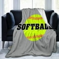 thumbnail image 1 of Blanket Softball Baseball in Grey Throw Blanket Ultra Soft Velvet Blanket Lightweight Bed Blanket Quilt Durable Home Decor Fleece Blanket Sofa Blanket Luxurious Carpet for Men Women Kids, 1 of 6