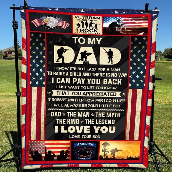 Blanket Son To Dad I Know It's Not Easy For A Man To Raise A child, 30x40in Fleece Blanket
