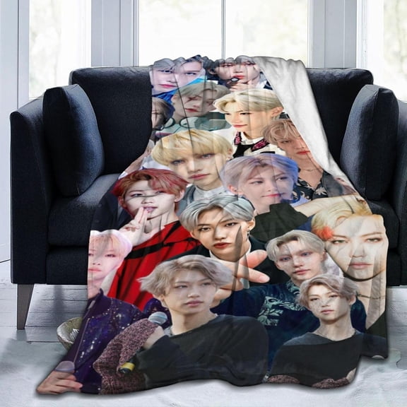 Blanket Stray Kids Lee Felix Soft and Comfortable Wool Fleece Throw Blankets Gift for Home Decoration Sofa Office car Camping Yoga Travel Home Decoration Cozy Plush Beach