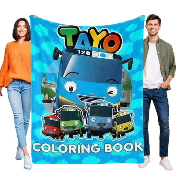 Blanket Tayo the Little Bus for Boys Girls Lightweight Kids Throw Blanket Cute Soft Blankets Flannel Plush Blankets Gifts 60x80in