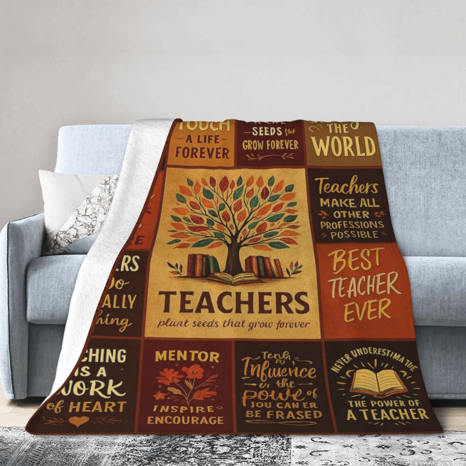 Blanket Teacher Gifts for Women, New Teachers Appreciation Gifts, Best Teacher Funny Birthday Retirement Gifts Ideas 60x50