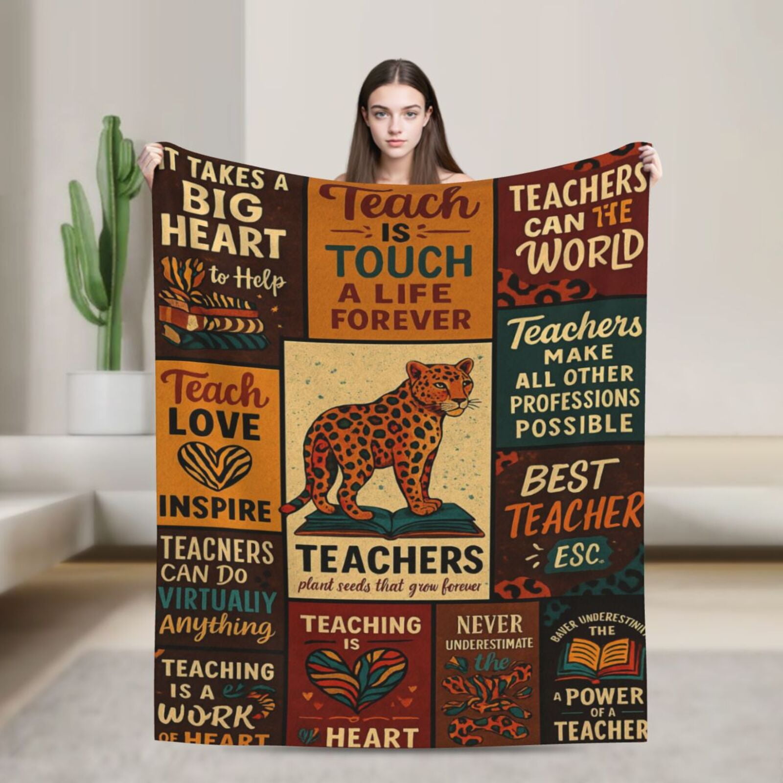 Blanket Teacher Gifts for Women, New Teachers Appreciation Gifts, Best Teacher Funny Birthday Retirement Gifts Ideas 80x60