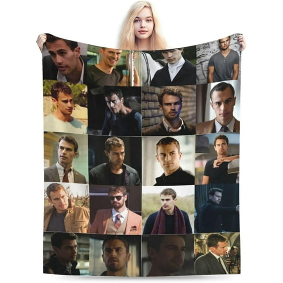 Blanket Theo James Soft and Comfortable Warm Fleece Throw Blankets Yoga Blankets Beach Blanket Picnic Blankets Gift for Dorm room office decor Sofa Bed Camping Travel All Season