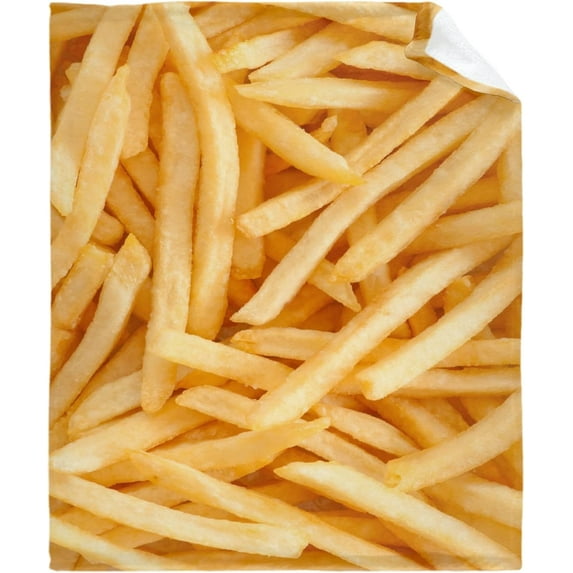 Blanket Throw Food French Fries Super Soft and Cozy Flannel for Home Decoration, Couch, Bed, Sofa for All Seasons 50"x40" Small for Kids