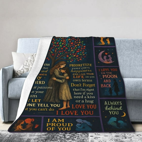 Blanket To My Daughter From Mom Letter Printed Quilts Blankets Birthday Gifts Valentine's Day Holiday Throw Blankets For Bed Couch Living Room 50x40