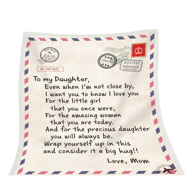 Blanket To My Daughter's Letter Print Quilt Mom And Dad To Daughter's