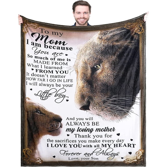 Blanket To My Mom from Son, Birthday Gift Ultra-Soft Micro Light Weight Warm Bed Plush Blanket, 30x40in Fleece Blanket
