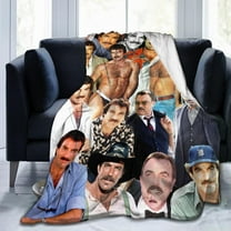Blanket Tom Selleck Soft and Comfortable Wool Fleece Throw Blankets for Sofa Office car Camping Yoga Travel Home Decoration Cozy Plush Beach Blanket Gift