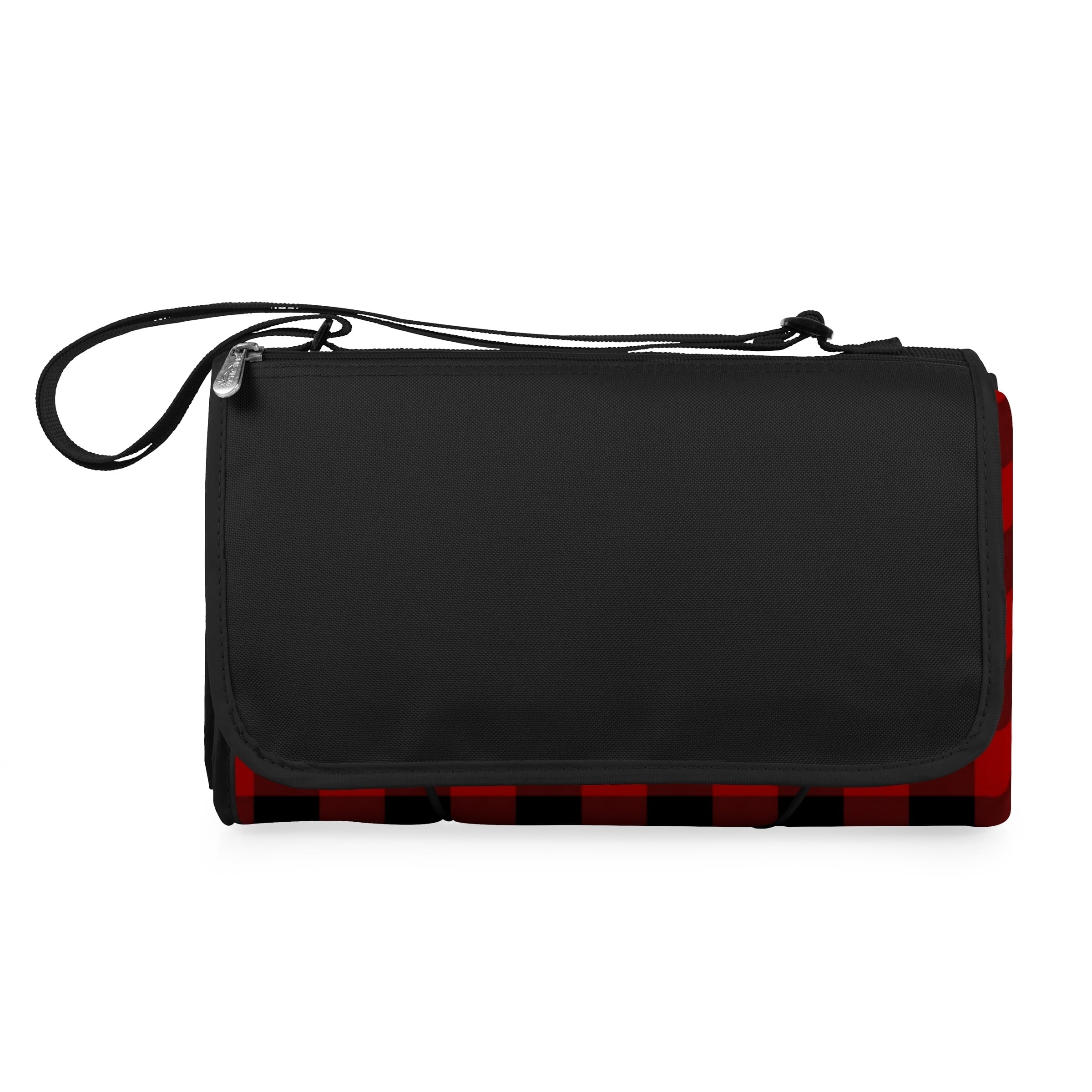 Extra Large Red and Black Checkered Fleece Picnic Blanket