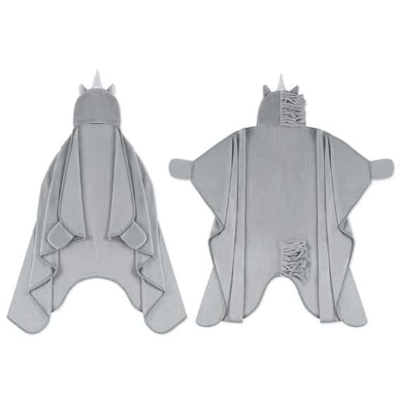 Safdie & Co. 44x57" Microfiber Unicorn Blanket with Hood in Gray