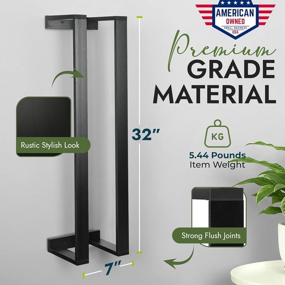 Blanket Wall Rack – Floating Shelf for Living Room & Bedroom, Rustic Wall-Mounted Blanket Holder, Bedding & Towel Organizer, Space-Saving, Stylish Black Design