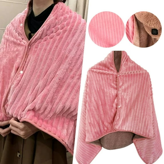 Blanket,Wearable USB Blanket Warm Heated Shawl For Home Back Knee Warmer Red