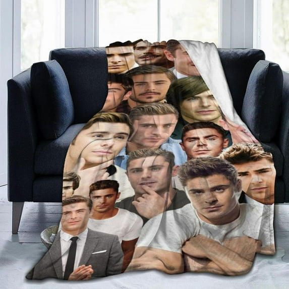 Blanket Zac Efron Throw Flannel Blankets UltraSoft Micro Fleece Blanket Warm Cozy Plush Gift for Room Decoration Sofa,Office Bed car Camp Couch Beach