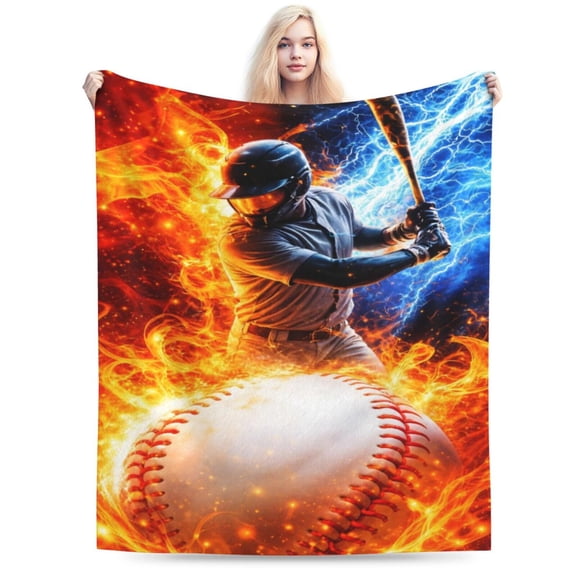 Blanket for Boys Baseball Throw Blankets Gift for Kids,Lightweight Cozy Sport Theme Throw for Sofa Couch Bed Office for Son Birthday 50x40