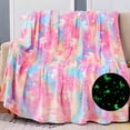 CityComfort Unicorn Blanket For Girls Glow In The Dark Blankets Stars
