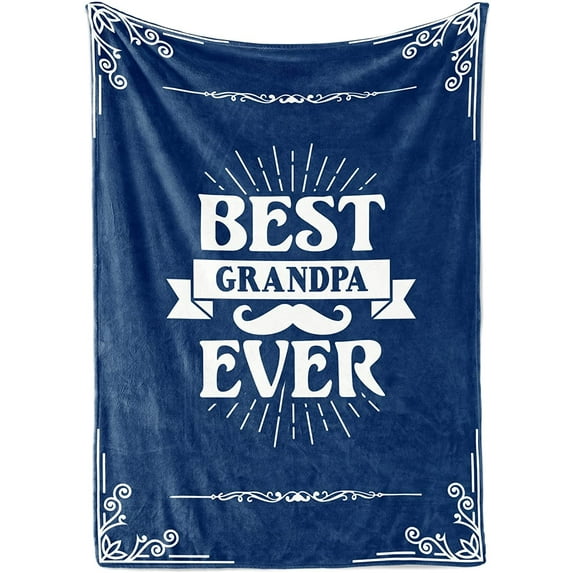 Blanket for Grandpa, Blanket for Grandfather, Presents from Granddaughters Grandsons for Father's Day, Best Grandpa Ever, 30x40in Fleece Blanket