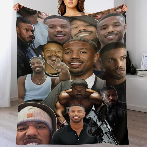 Blanket michael b jordan Blanket Soft Comfortable Warm Wool Blanket Fan Gift Suitable for Room Sofa Office Bed Car Camping Sofa Decoration Comfortable Plush Beach Blanket Four Seasons 30"x40"