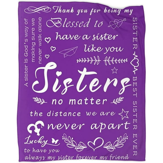 Blanket to Sister Birthday Gifts from Sister Ultra-Soft Flannel Throws Blankets Sister in Law Sisters Warm Quilts for Bed Couch Travel Beach 50*60in
