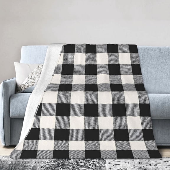 Blanket with Checkerboard Grid Pattern Soft Throw Blanket for Couch, Bed, Sofa Luxurious Warm and Cozy for All Seasons 50x40