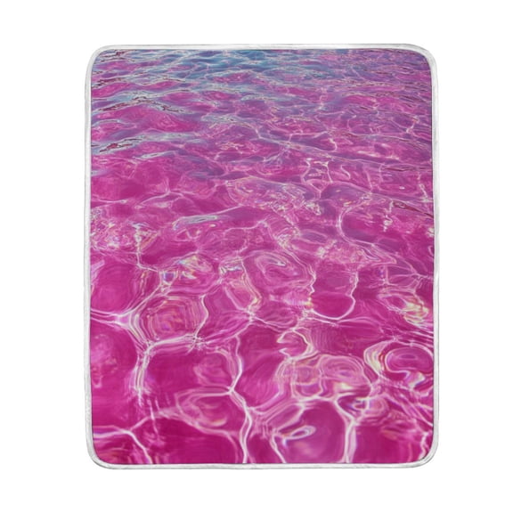 Blankets 60" × 80" Soft and Breathable Bed Blankets Customized Fluffy Throw Blankets for Bed Couch Sofa Pink Water Ripples