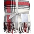 thumbnail image 1 of Blankets - Decorative Classic Blanket - Buffalo Plaid Throw Blanket - Comfortable and Ultra-Soft - Lightweight & Indoor Outdoor Blanket - Latte Ivory Multi - Ivory/Red Mutli, 1 of 5