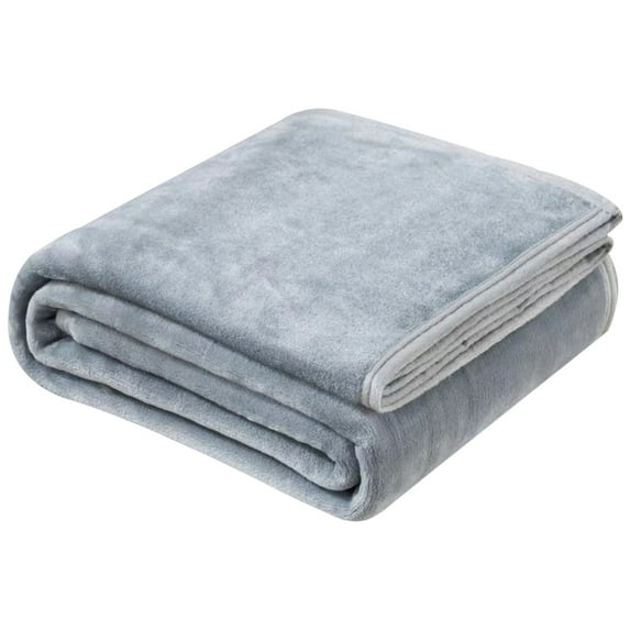 Blankets And Throws Clearance, Hwkond Plain Color Flannel Blanket For Winter Warm, Coral Velvet Conditioning Blanket, Blankets for Beds, Picnic Blanket Aviation Leg Blanket(100x150cm)-Silvery Grey
