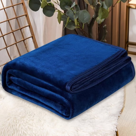 Blankets & Throws Jioakfa Super Soft Warm Solid Warm Micro Plush Fleece Blanket Throw Rug Sofa Bedding 150X200Cm Navy