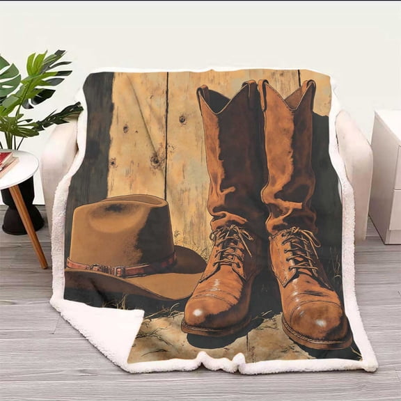 Blankets & Throws Western Decor American Straw Hat Winter Blanket Soft, Plush, Fluffy, Camping Travel Picnic 31.5in X 47in Small Size