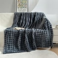 thumbnail image 1 of Blankets for Adults Decorative Solid Color Blanket Thick and Heavy Soft Fluffy Fuzzy Warm Blankets for Chair Bed Sofa Living Room Dark Gray*XS 39 In, 1 of 5