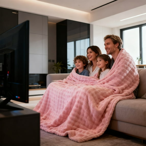 Blankets for Adults Decorative Solid Color Blankets Thick and Heavy Soft Fluffy Fuzzy Warm Blanket for Chair Bed Sofa Living Room Beige*M 61 In