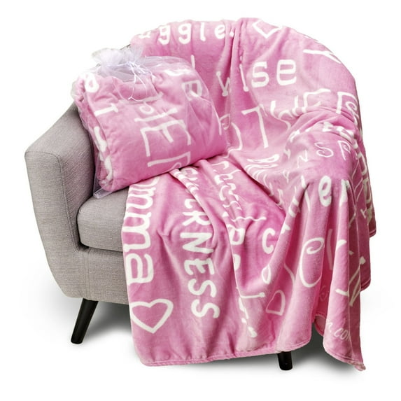 BlankieGram Mother Throw Blanket for Loving, Kind & Inspiring Moms | The Perfect Caring Gift (Pink)