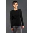 thumbnail image 1 of Blanks+ 5.3oz Women’s Fine Jersey Long Sleeve Shirt, S-2XL, Black, White, Ultra Soft Cotton Blend, 1 of 3