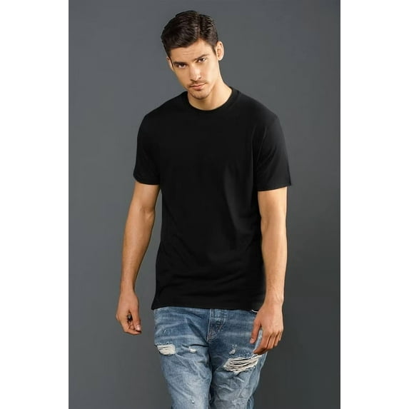 Blanks+ Men's Heavy Jersey Short Sleeve Tee, Black, White, Gray, Navy, S-5XL, Eco-Cotton Blend