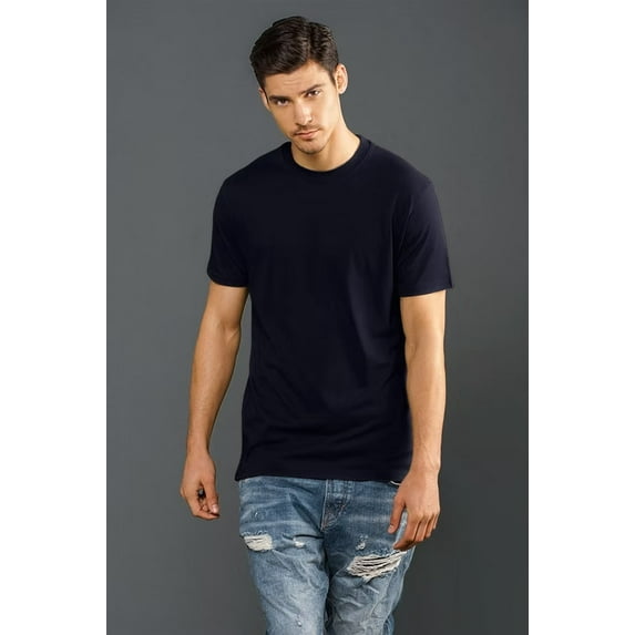 Blanks+ Men's Heavy Jersey Short Sleeve Tee, Black, White, Gray, Navy, S-5XL, Eco-Cotton Blend
