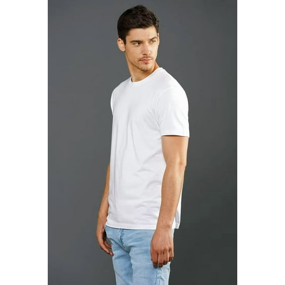 Blanks+ Men's Heavy Jersey Short Sleeve Tee, Black, White, Gray, Navy, S-5XL, Eco-Cotton Blend