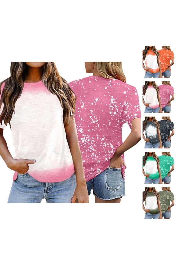 Blanks Sublimation T Shirts for Women 2026 Summer Casual Short Sleeve Crewneck Graphic Tees