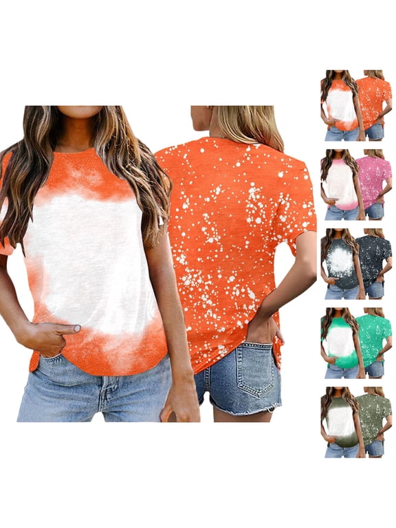 Blanks Sublimation T Shirts for Women 2026 Summer Casual Short Sleeve Crewneck Graphic Tees
