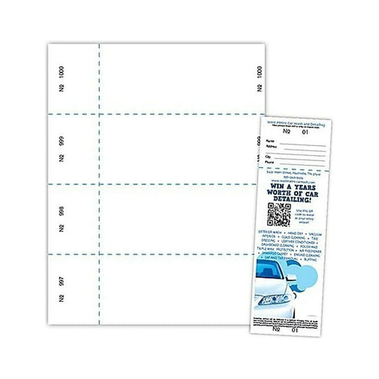 Jumbo Micro-Perforated Event/Raffle Ticket, 90 lb Index Weight, 8.5 x 11, White, 4 Tickets/Sheet, 250 Sheets/Pack Jumbo Micro-Perforated Event/Raffle Ticket, 90 lb Index Weight, 8.5 x 11, White, 4 Tickets/Sheet, 250 Sheets/Pack